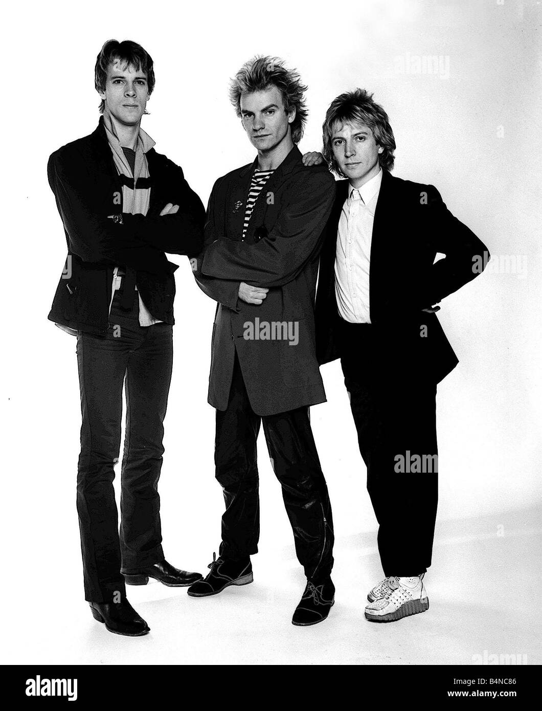 La Police pop en studio avec Andy Summer 1980 Sting et Stewart Copeland retromusic légende locale Banque D'Images