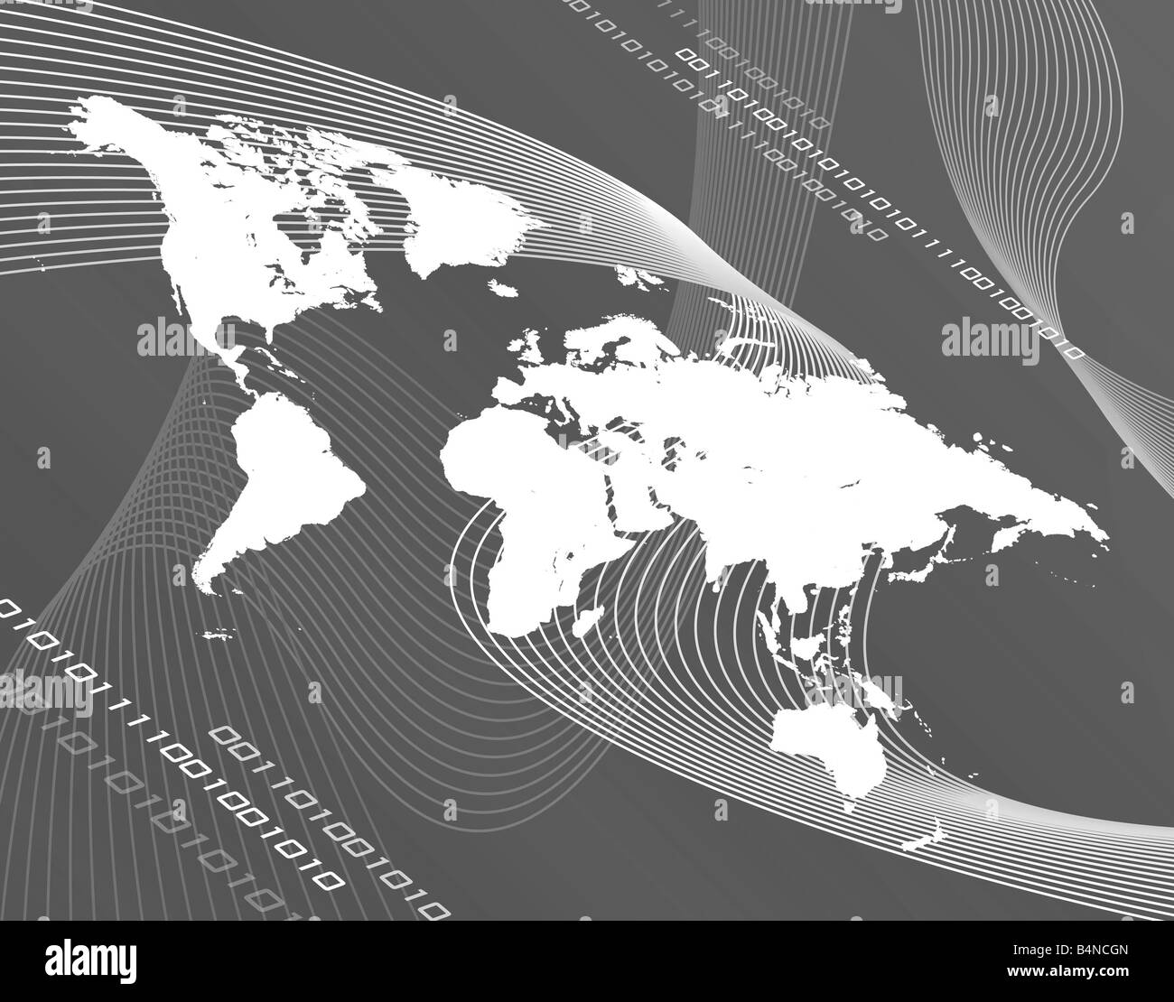 Une carte du monde en noir et blanc montage fonctionne très bien pour les communications mondiales et plus de voyage Banque D'Images