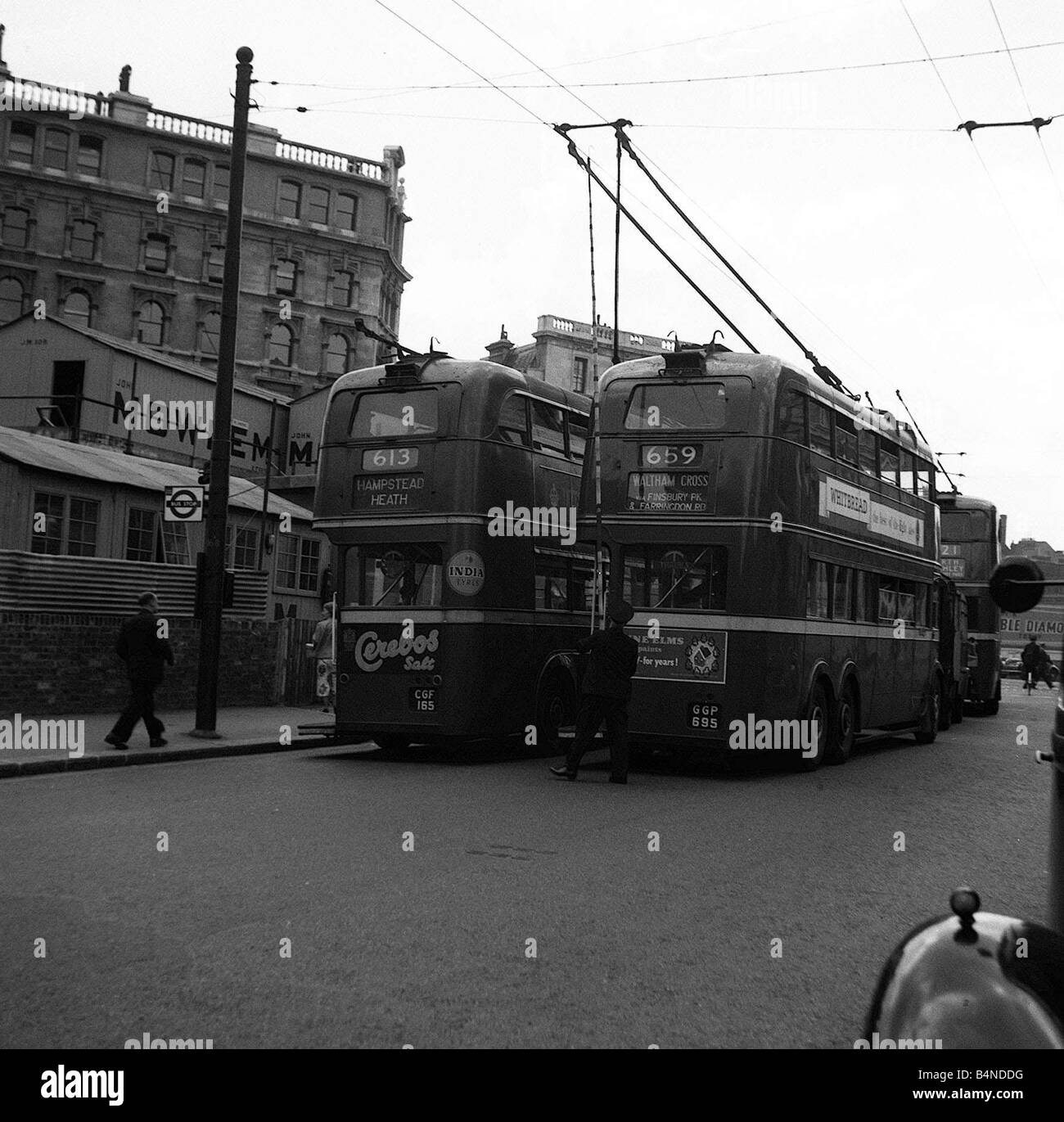 Bus à impériale rouge 1955 circ Banque D'Images