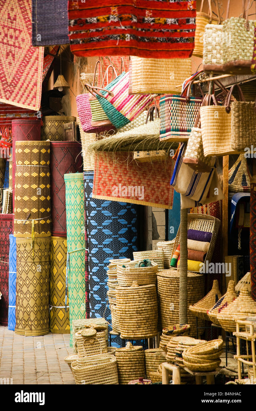 Magasin qui vend des tapis et moquettes marocain Banque D'Images