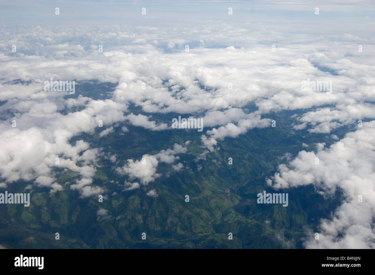 Voler au-dessus de l'Équateur Équateur survoler survolant paysage forêt Présentation de la forêt de la pluie d'oiseaux birds eye view Vue d'oiseau s panor Banque D'Images