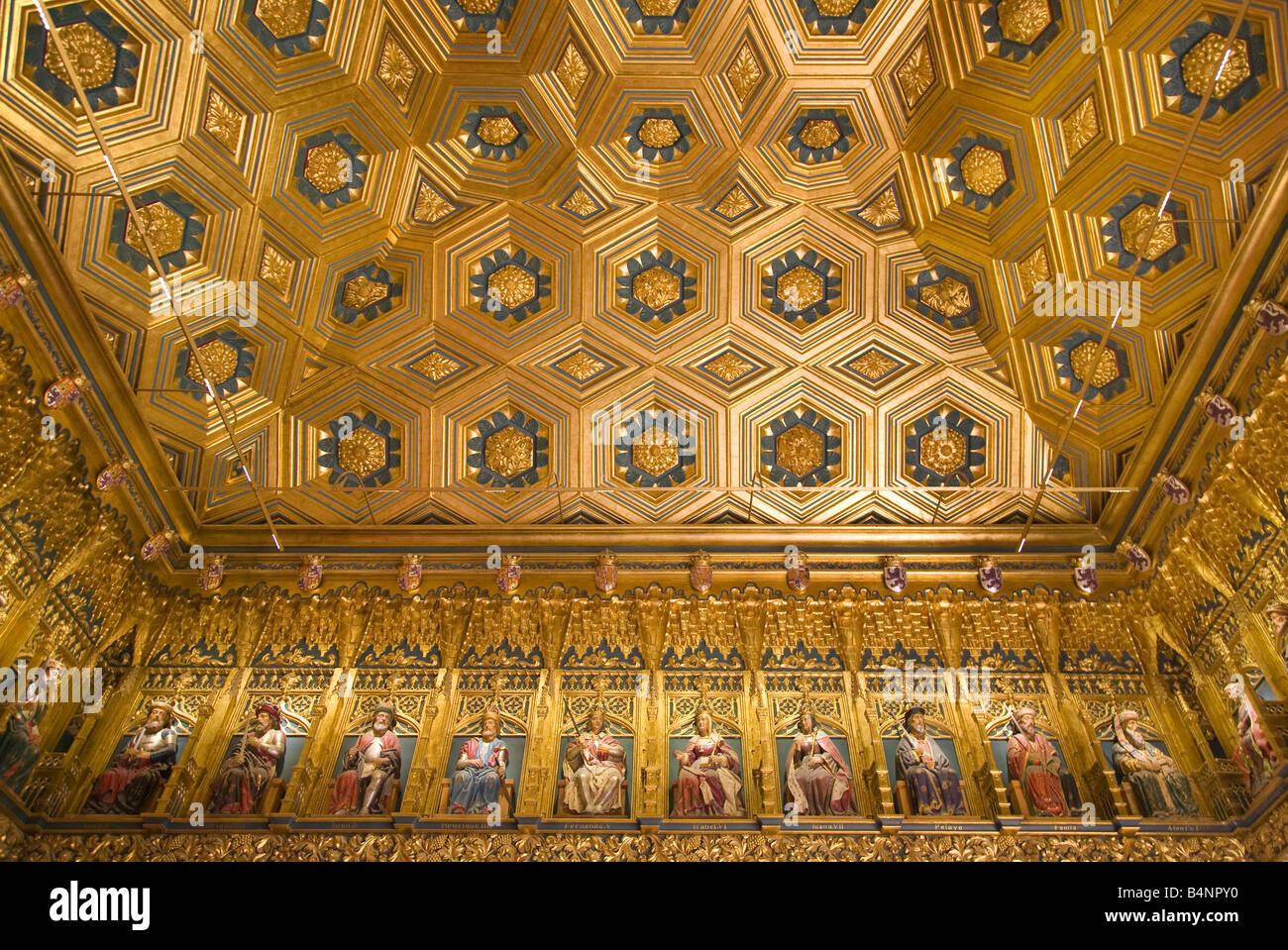 Segovia - plafond mauresque ornés dans l'Alcázar 3 Banque D'Images