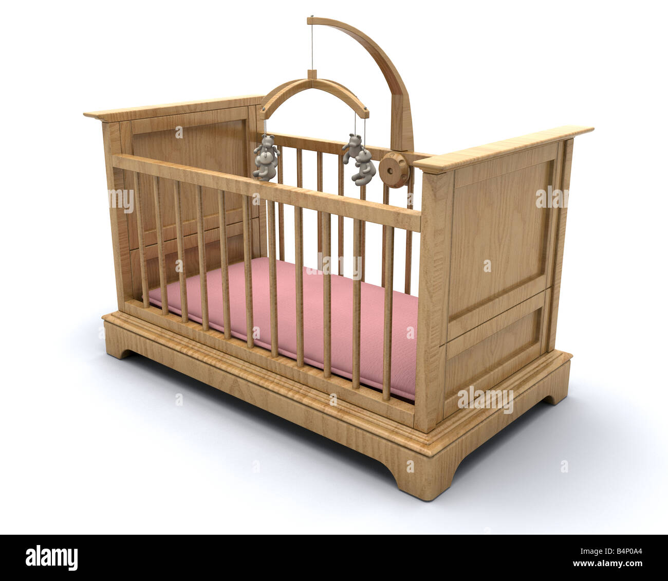 Mobile pour Lit Bébé en Bois avec Formes Suspendues en Feutre