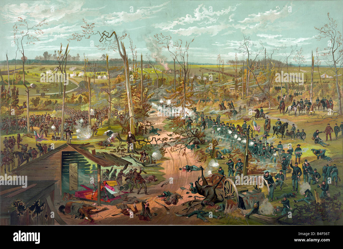 Bataille de Pittsburg Landing Le 6 avril 1862 à partir de 1885 Banque D'Images