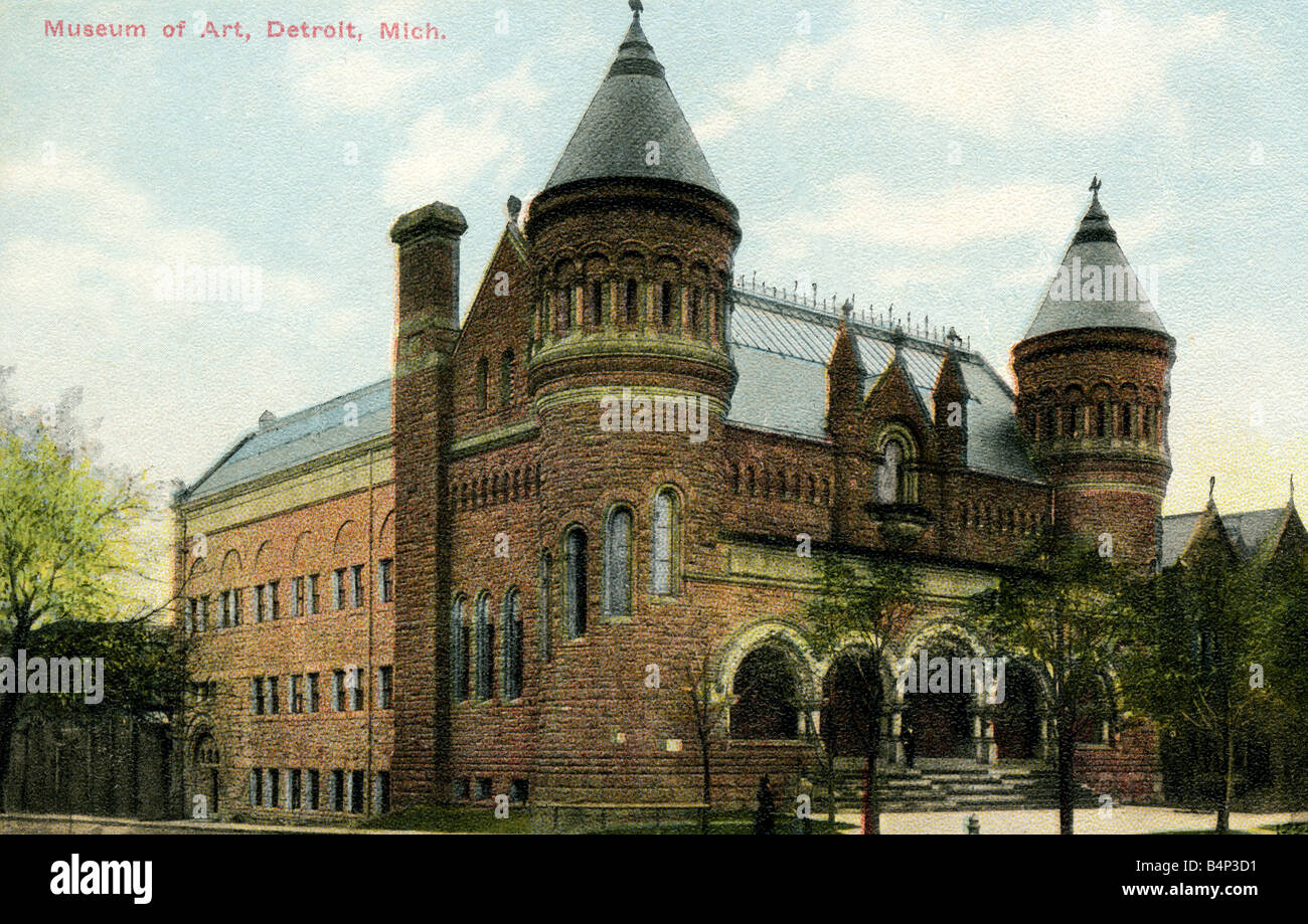 American Vintage ancienne Carte Postale Photo topographiques de Detroit pour un usage éditorial uniquement Banque D'Images