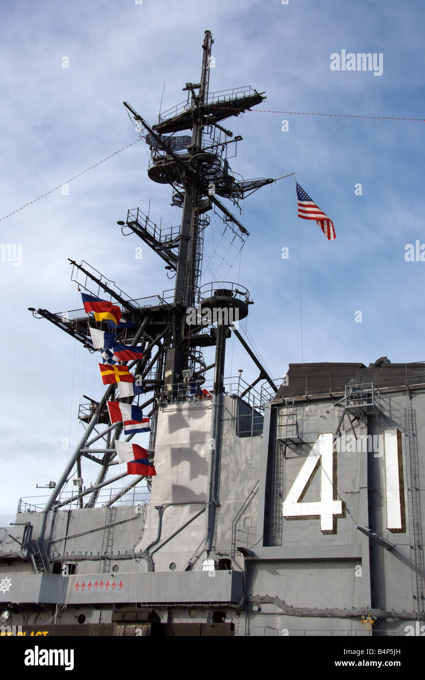 Porte-avions USS Midway situé à San Diego, Californie Banque D'Images