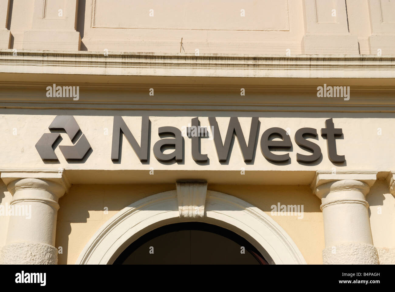 La banque NatWest signe sur une banque (Exeter, UK) Banque D'Images