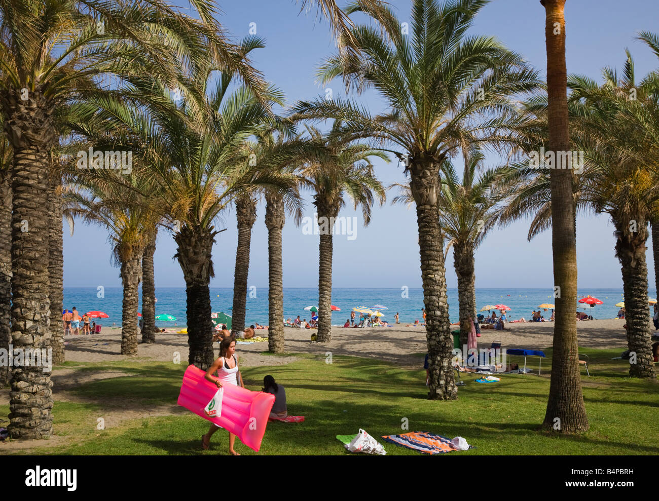 La province de Malaga Torremolinos Costa del Sol Espagne la plage Playamar Banque D'Images