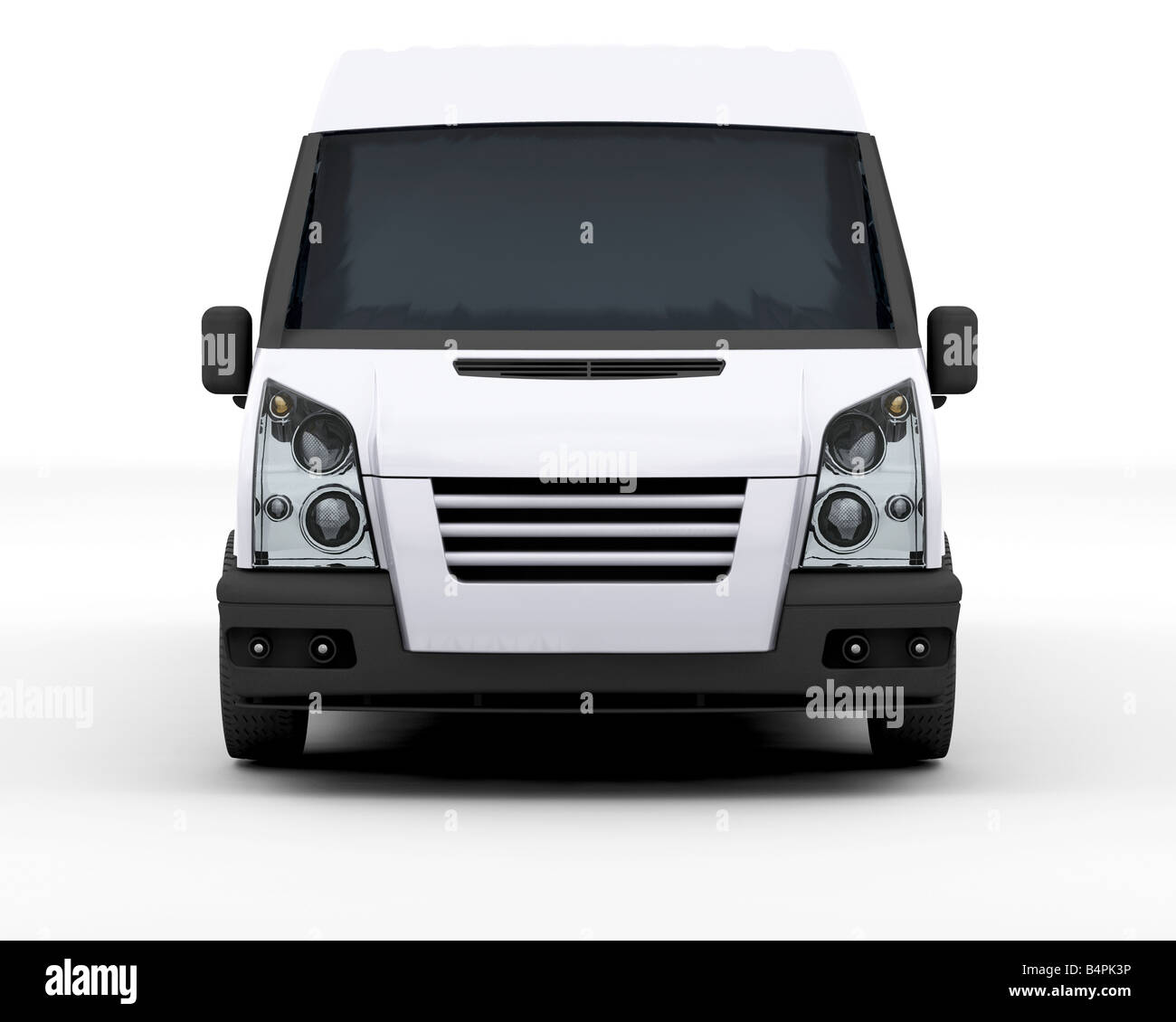 3D render of a white van Banque D'Images