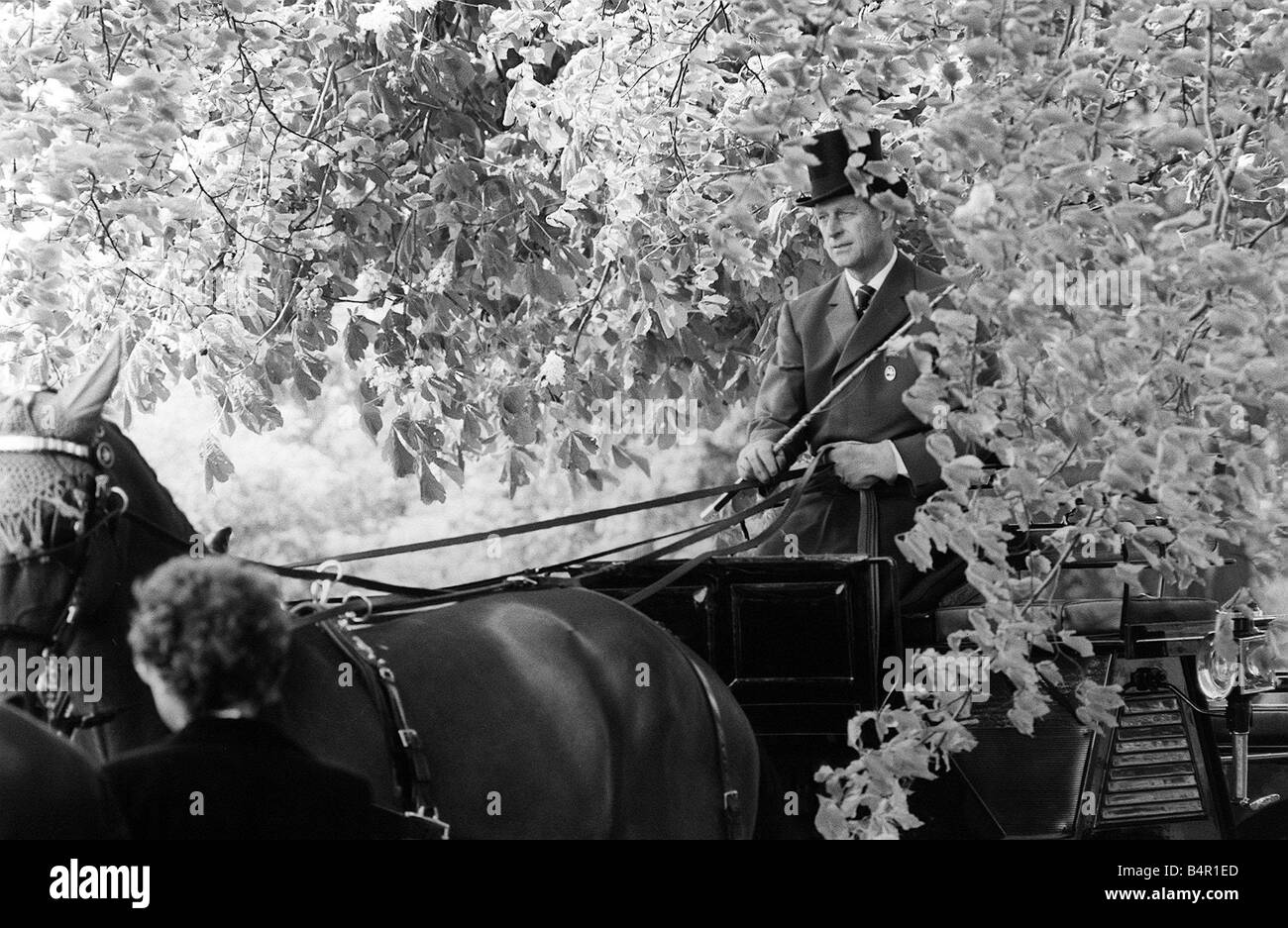 Le prince Philip Mai 1981 au Royal Windsor Horse Show Banque D'Images