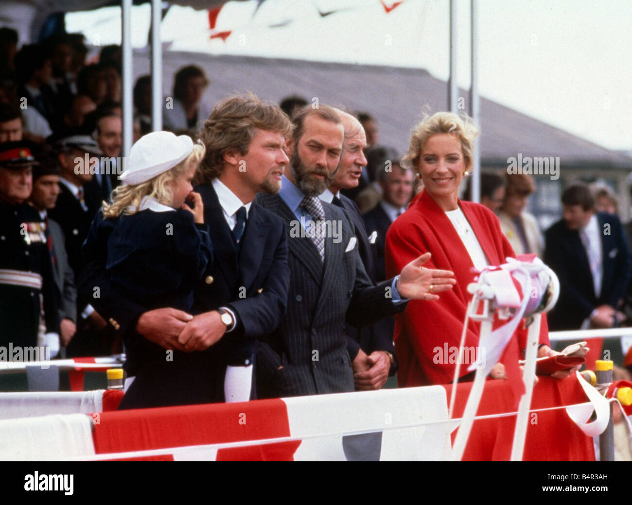 Le prince et la princesse Michael de Kent avec Richard Branson et sa fille Holly lors du lancement de la Virgin Atlantic Challenger Banque D'Images