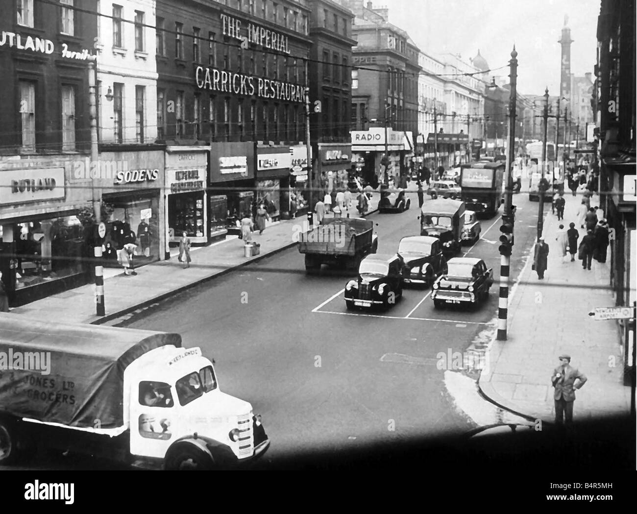 Une vue de Grainger Street Newcastle en 1957 Banque D'Images