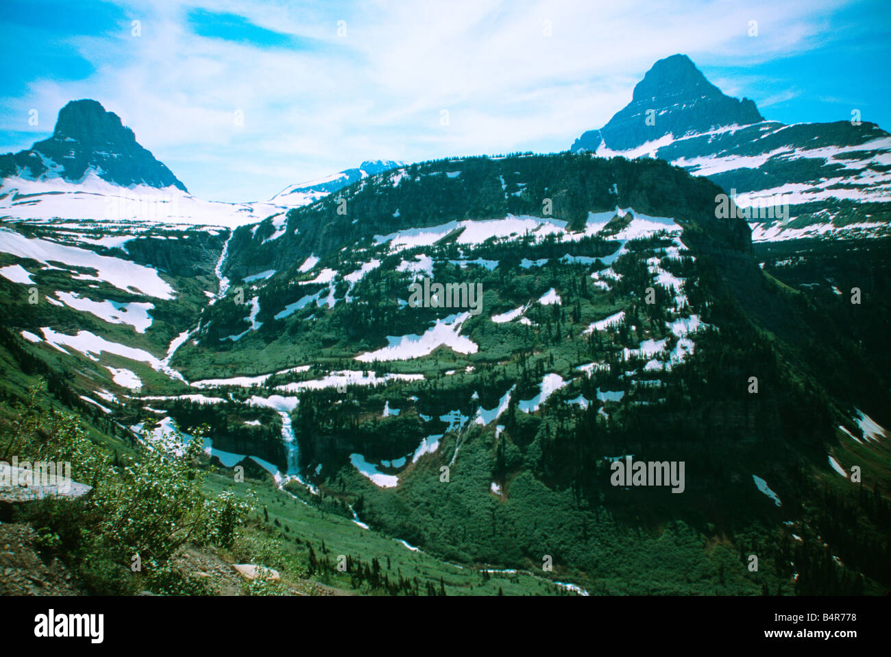 Vue montagnes à Glacier National Park, Montana, USA, Amérique du Nord nature land vista monde naturel rocks rocky Banque D'Images