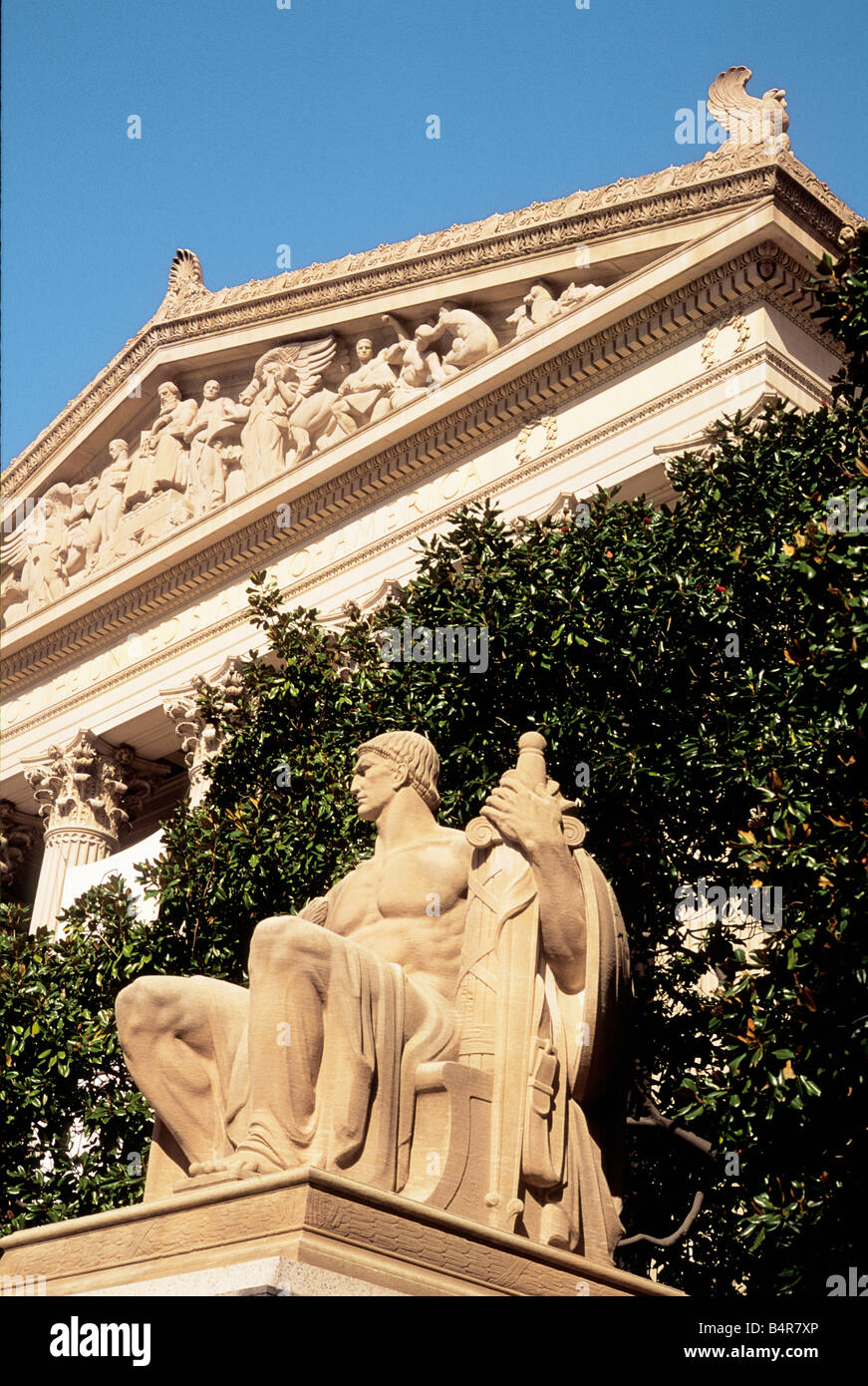 USA Washington DC en statue de des Archives nationales des États-Unis d'Amérique Banque D'Images