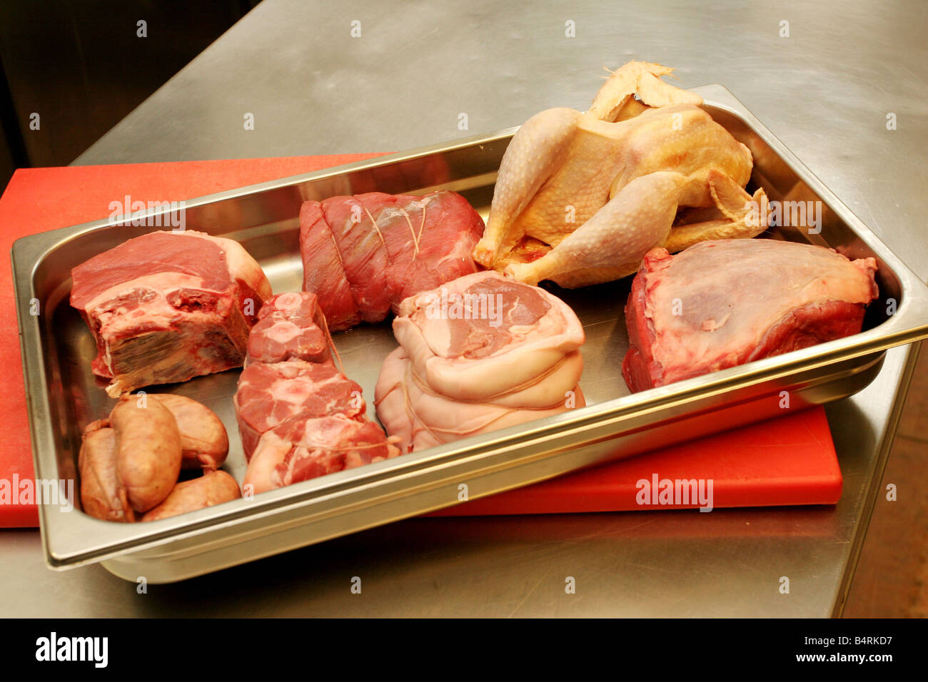 (Étape de préparation.1) mélange de viande bouillie Italie Banque D'Images