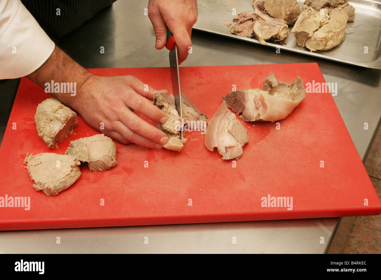 (Étape de préparation.2) mélange de viande bouillie Italie Banque D'Images