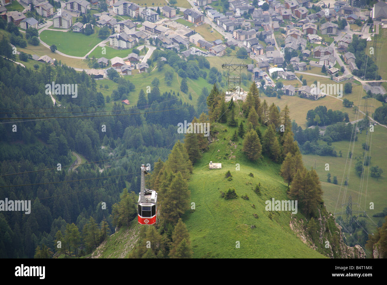 Téléphérique de la Gemmi Leukerbad Valais Suisse Europe Banque D'Images