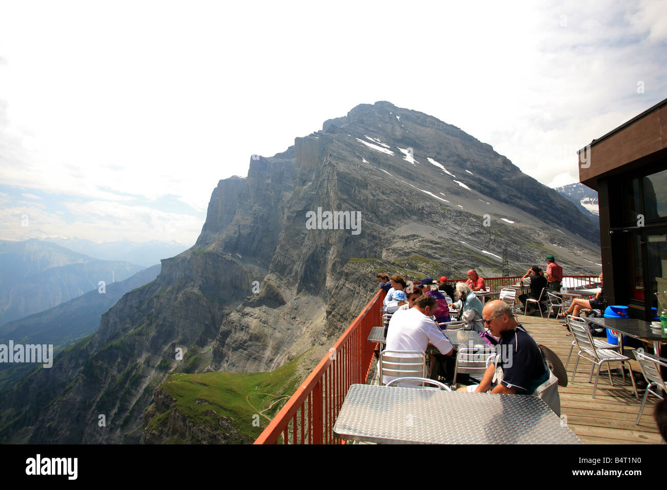 Cabane sur la Gemmi Leukerbad Valais Suisse Europe Banque D'Images