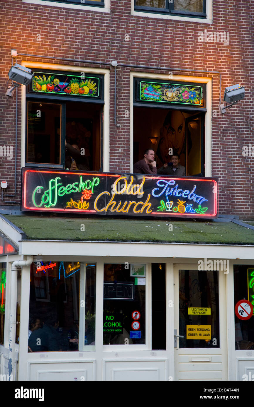 Café-restaurant, Quartier Rouge, Amsterdam, Pays-Bas Banque D'Images
