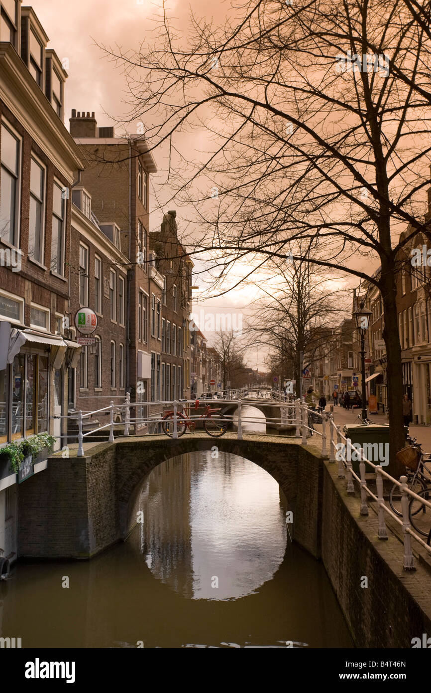 Vieille ville de Delft, Delft, Pays-Bas Banque D'Images