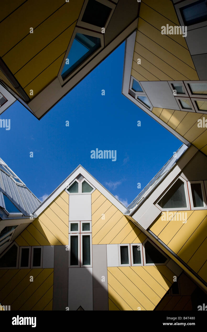 Maisons cubes (Kubuswoning) par Piet Blom, Rotterdam, Holland Banque D'Images