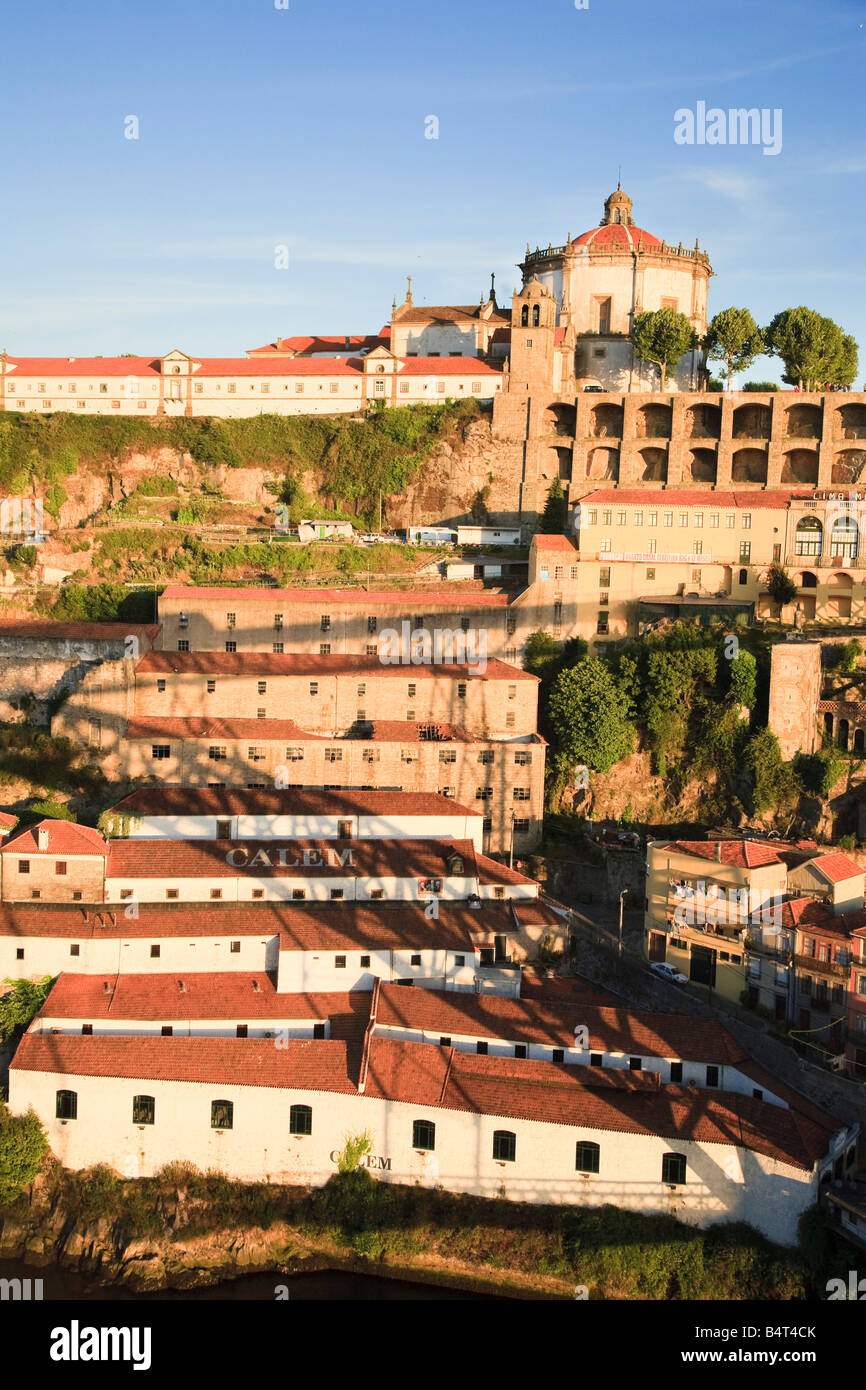 Porto Lodges et Serra de Pilar Monastery, Vila Nova de Gaia, Porto, Portugal Banque D'Images