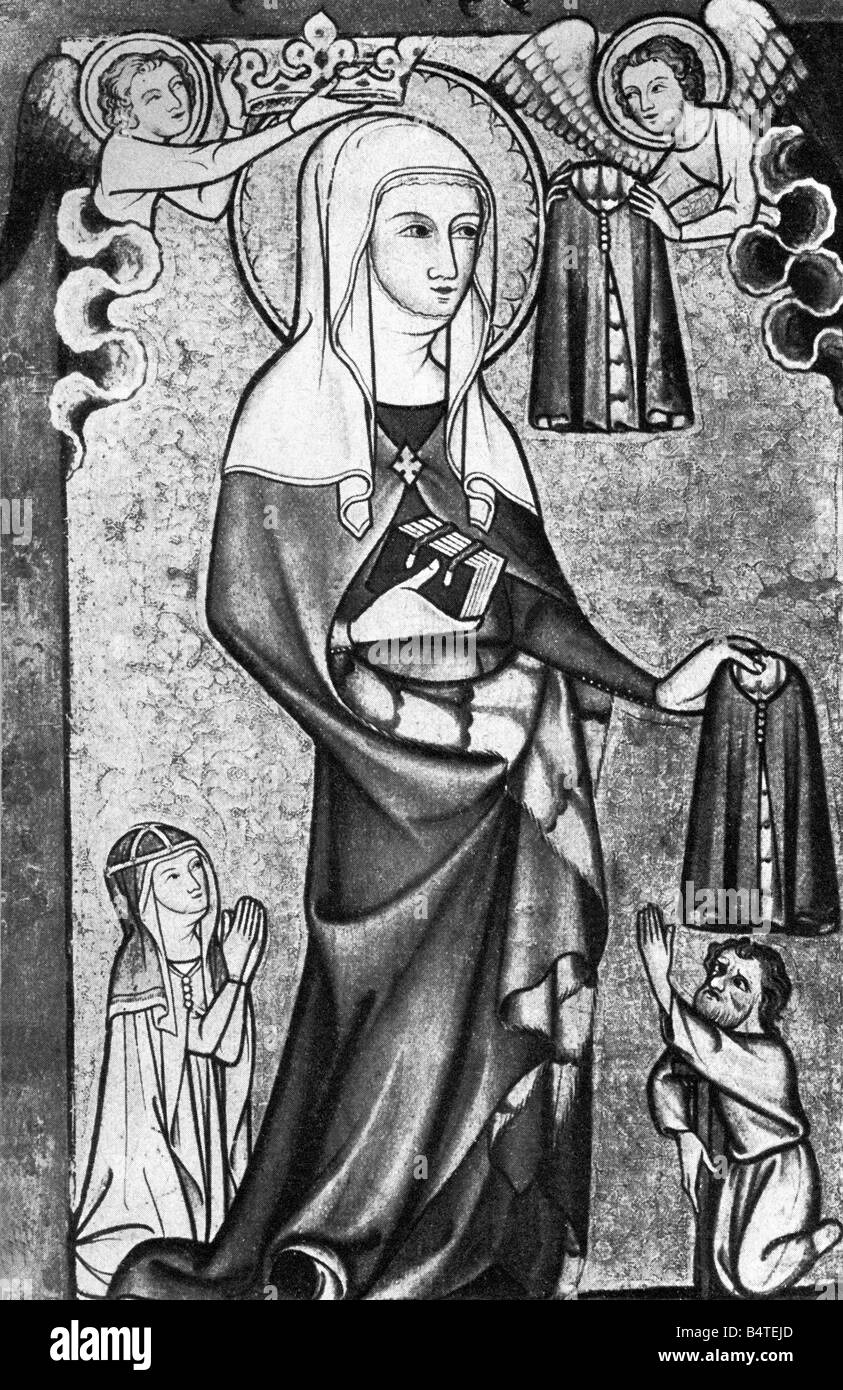 Elisabeth de Hongrie, 1207 - 17.11.1231, Saint, Comtesse d'Andechs - Merania, pleine longueur, prenant soin des pauvres et des malades, altarpette, Altenberg, Allemagne, Banque D'Images