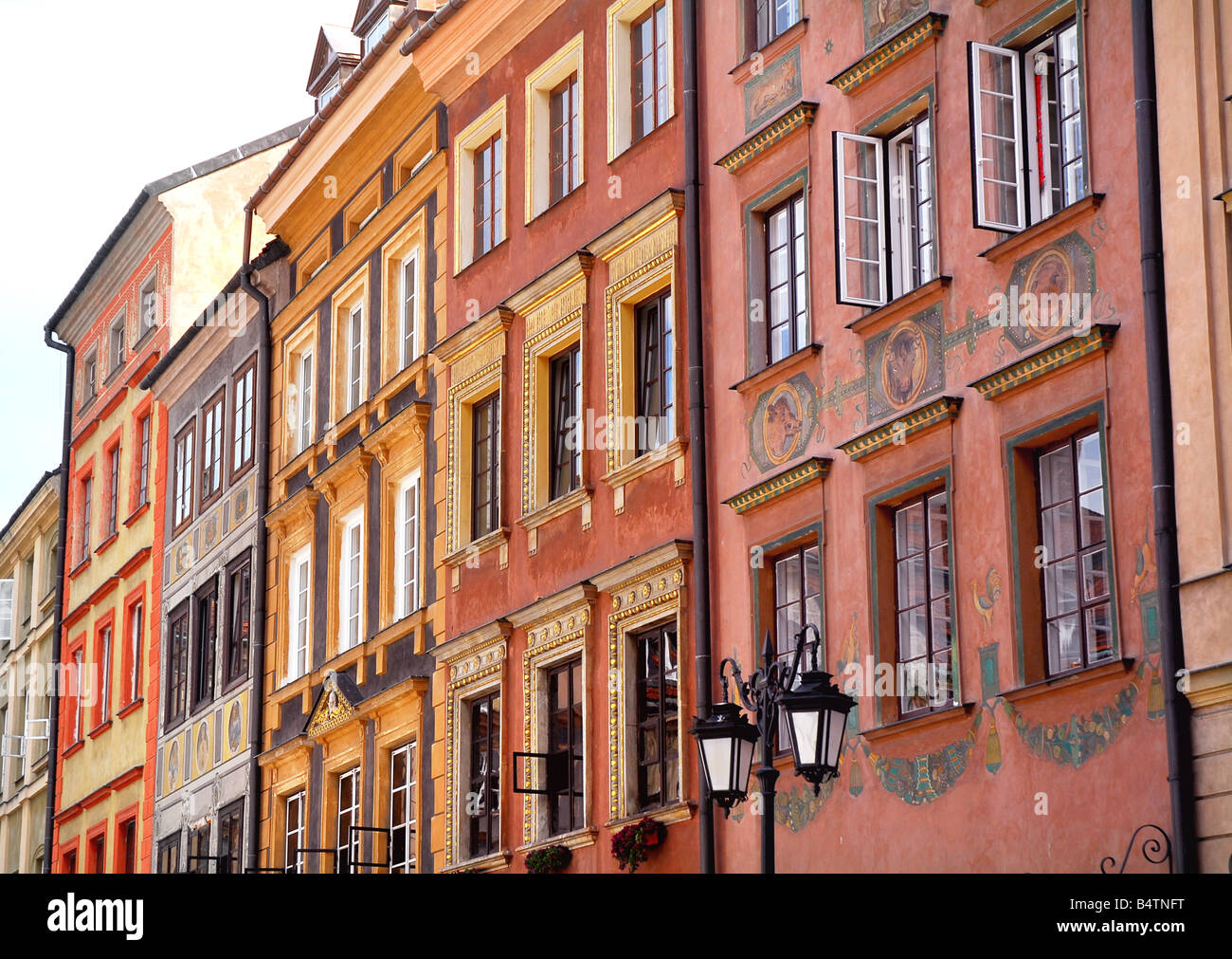 Anciens bâtiments de la vieille ville de Varsovie Pologne Banque D'Images