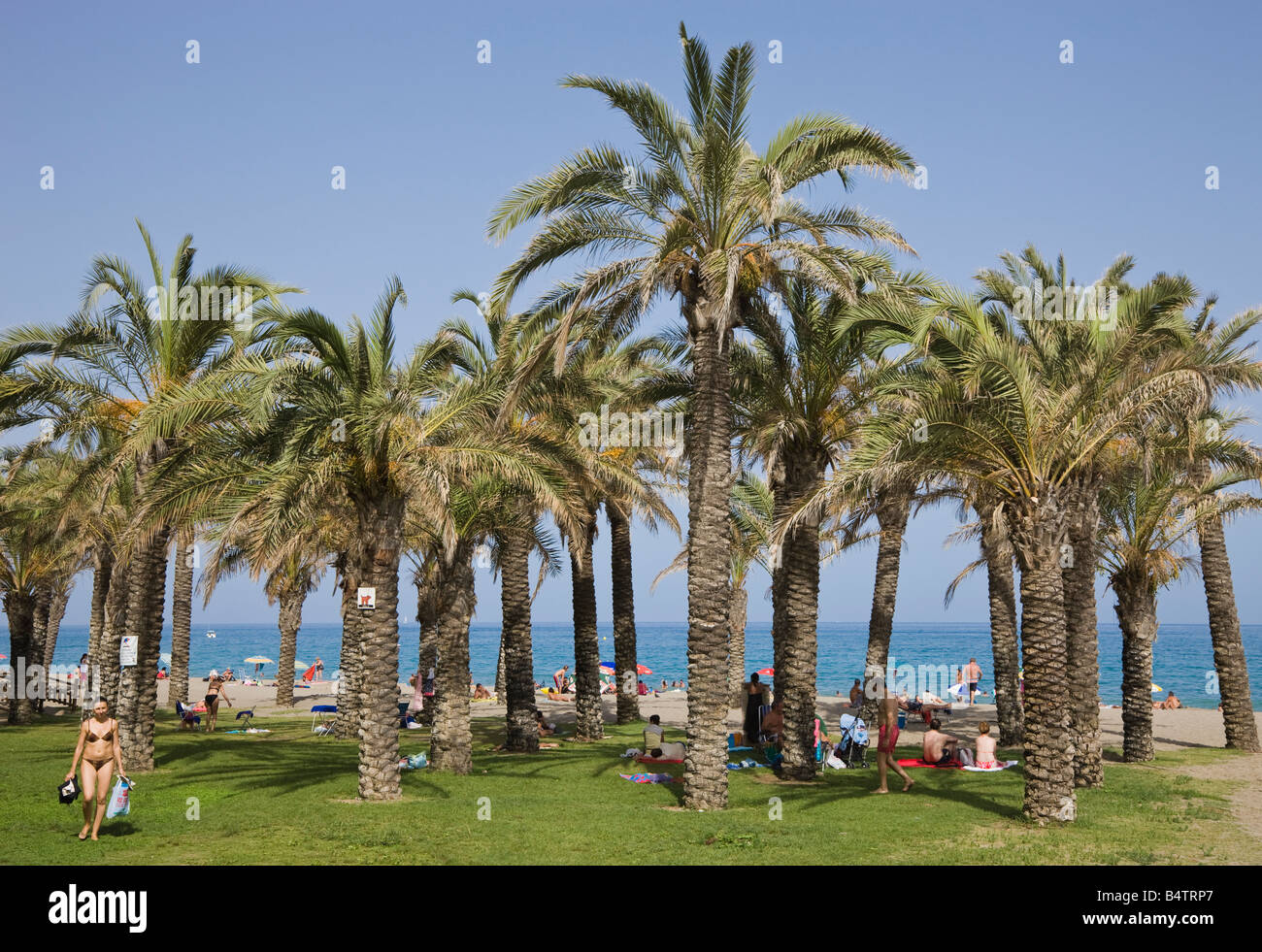 La province de Malaga Torremolinos Costa del Sol Espagne la plage Playamar Banque D'Images