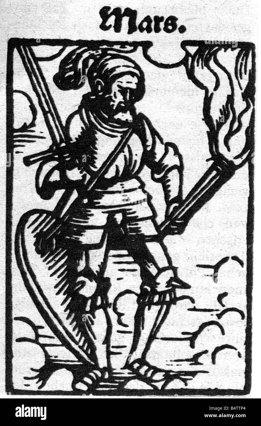 Astrologie, planètes, Mars, coupe du bois, 1567, Banque D'Images