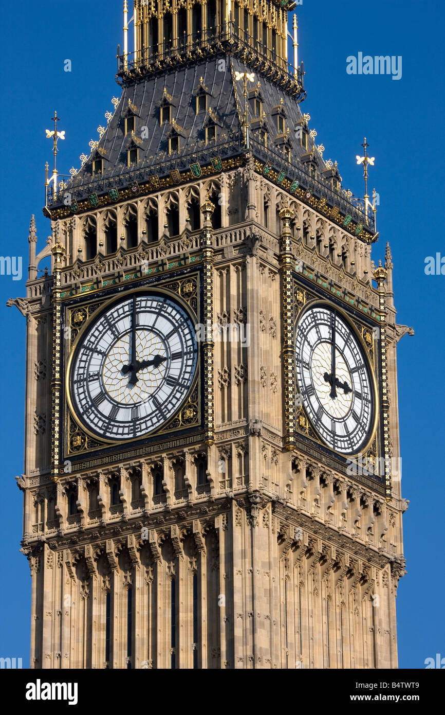La tour de l'horloge, connu sous le nom de Big Ben au Palais de Westminster ou chambres du parlement Londres Banque D'Images