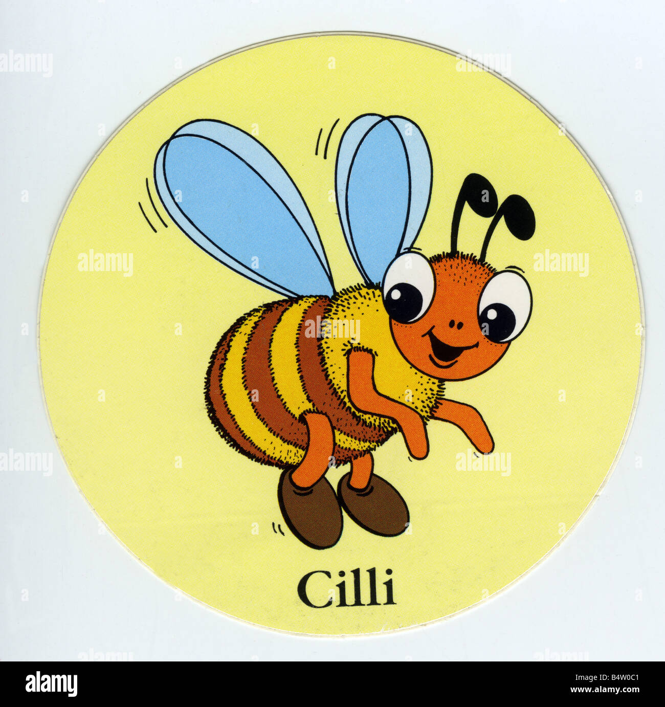 Jouets, publicité, autocollant, abeille 'Cilli', autocollant rond, Grünenthal Pharma AG, illustré par R. Liebscher, 1980, Banque D'Images
