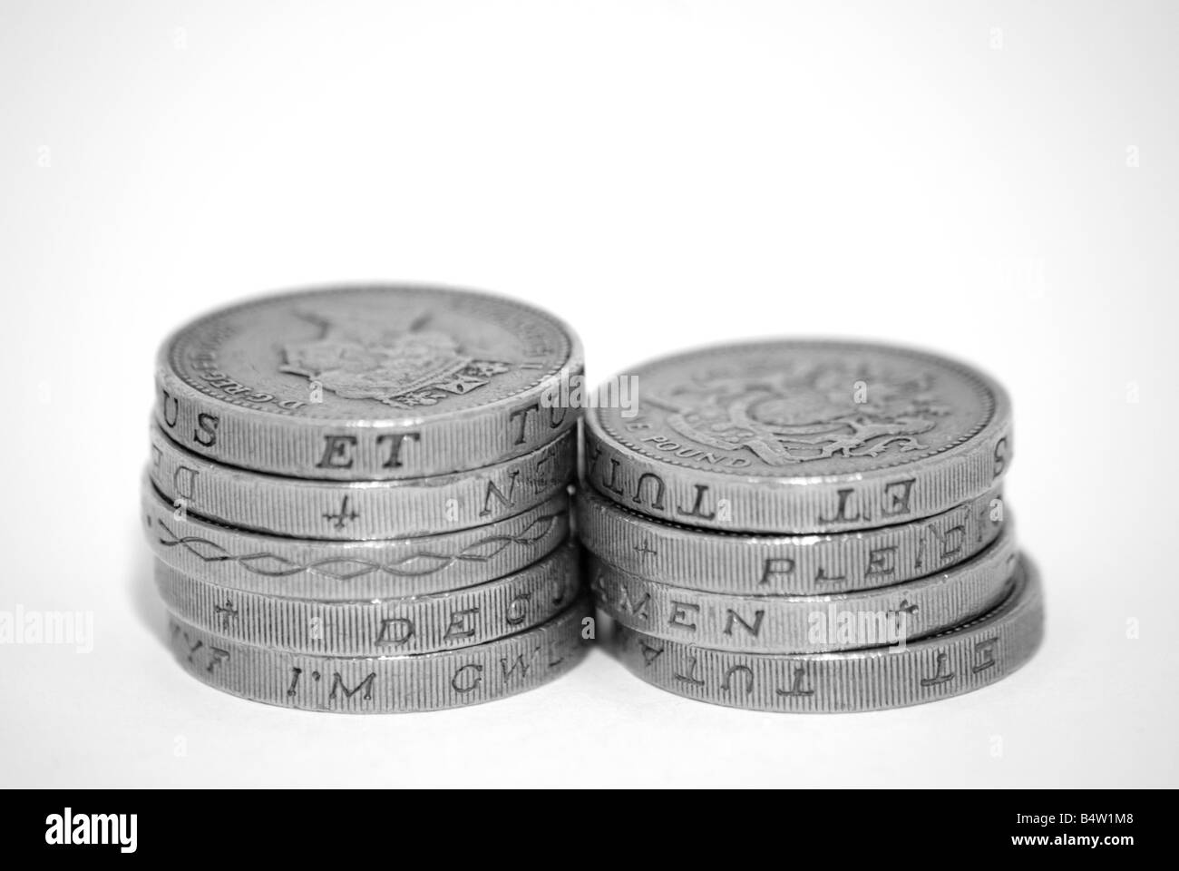 Pièces de monnaie de livre UK Banque D'Images