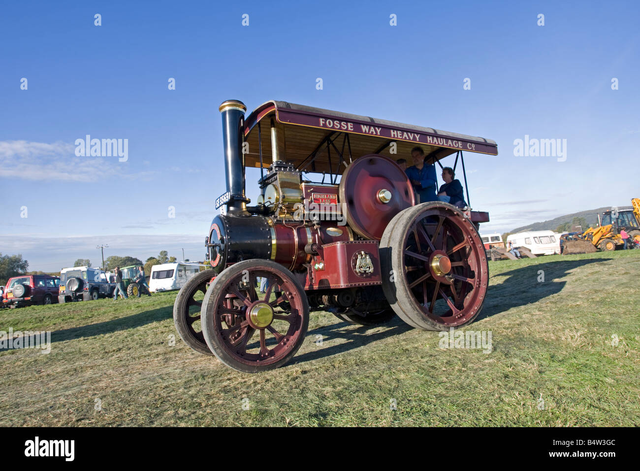 DNB 1931 Hercules Fowler tracteur machine à vapeur Highland Lass Fosse Way de l'Hippodrome de Cheltenham GLOUCESTERSHIRE Rallye Transport Banque D'Images