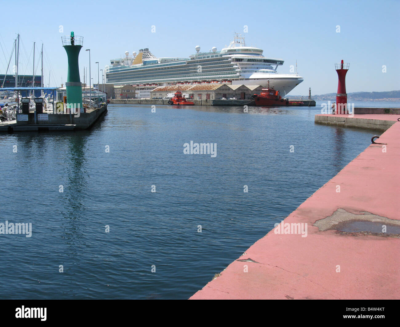 P&O cruise ship Ventura à quai à Vigo, Galice, Espagne, Portugal, Europe Banque D'Images