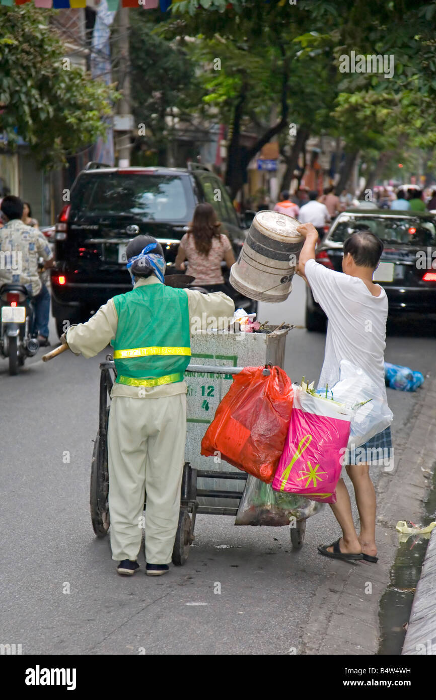 Collecte des déchets Hanoi Vietnam Banque D'Images