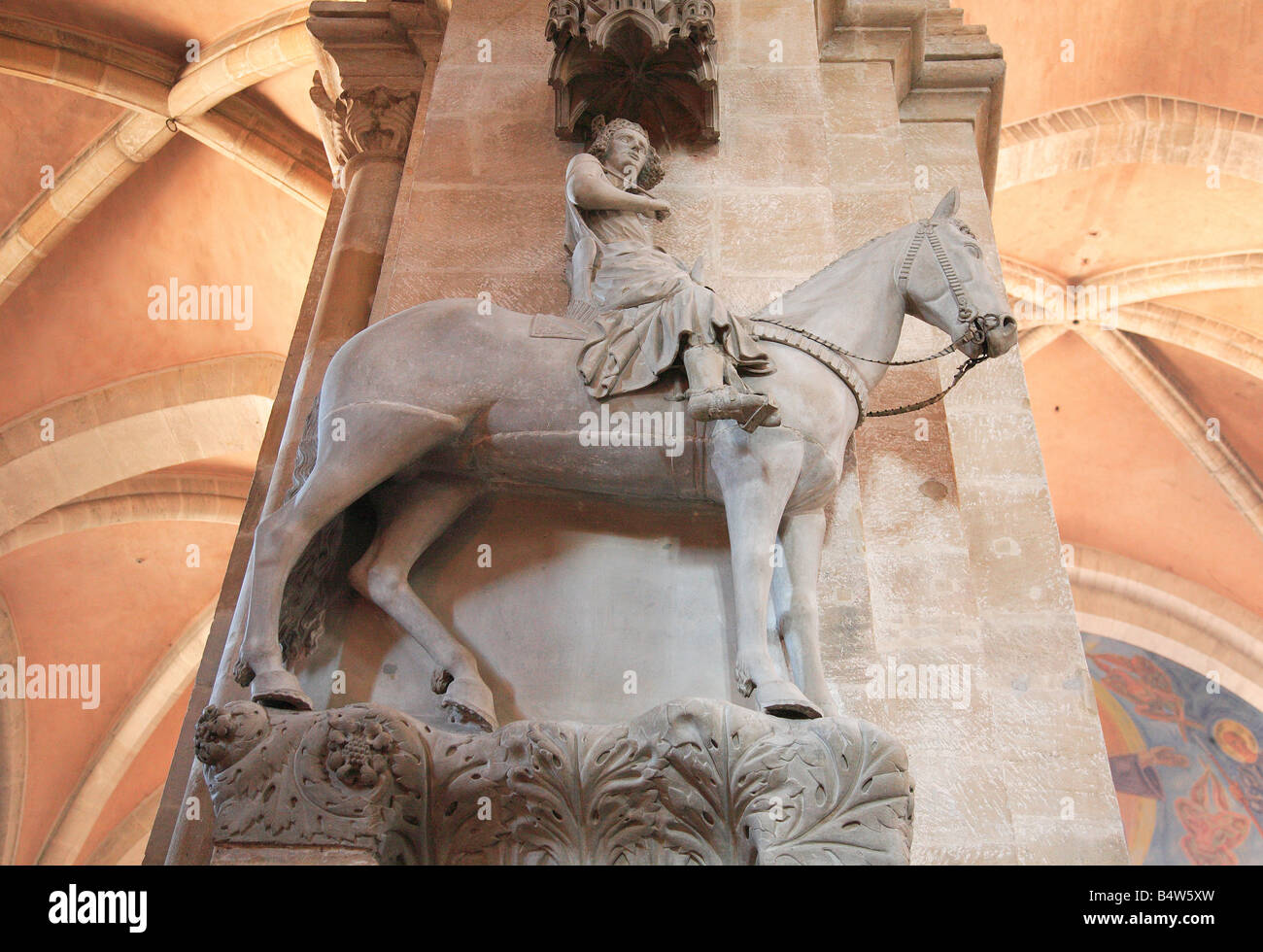 La célèbre Bamberger Reiter à l'intérieur de la cathédrale Bamberger Dom Bamberg Bamberg Allemagne Bavière Frankonia est un monde de l'UNESCO Banque D'Images