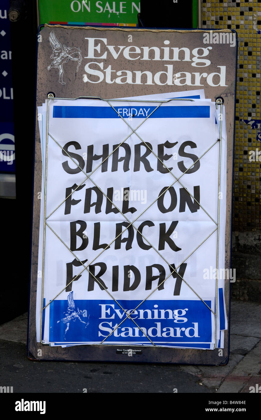 Evening Standard News Board Banque D'Images