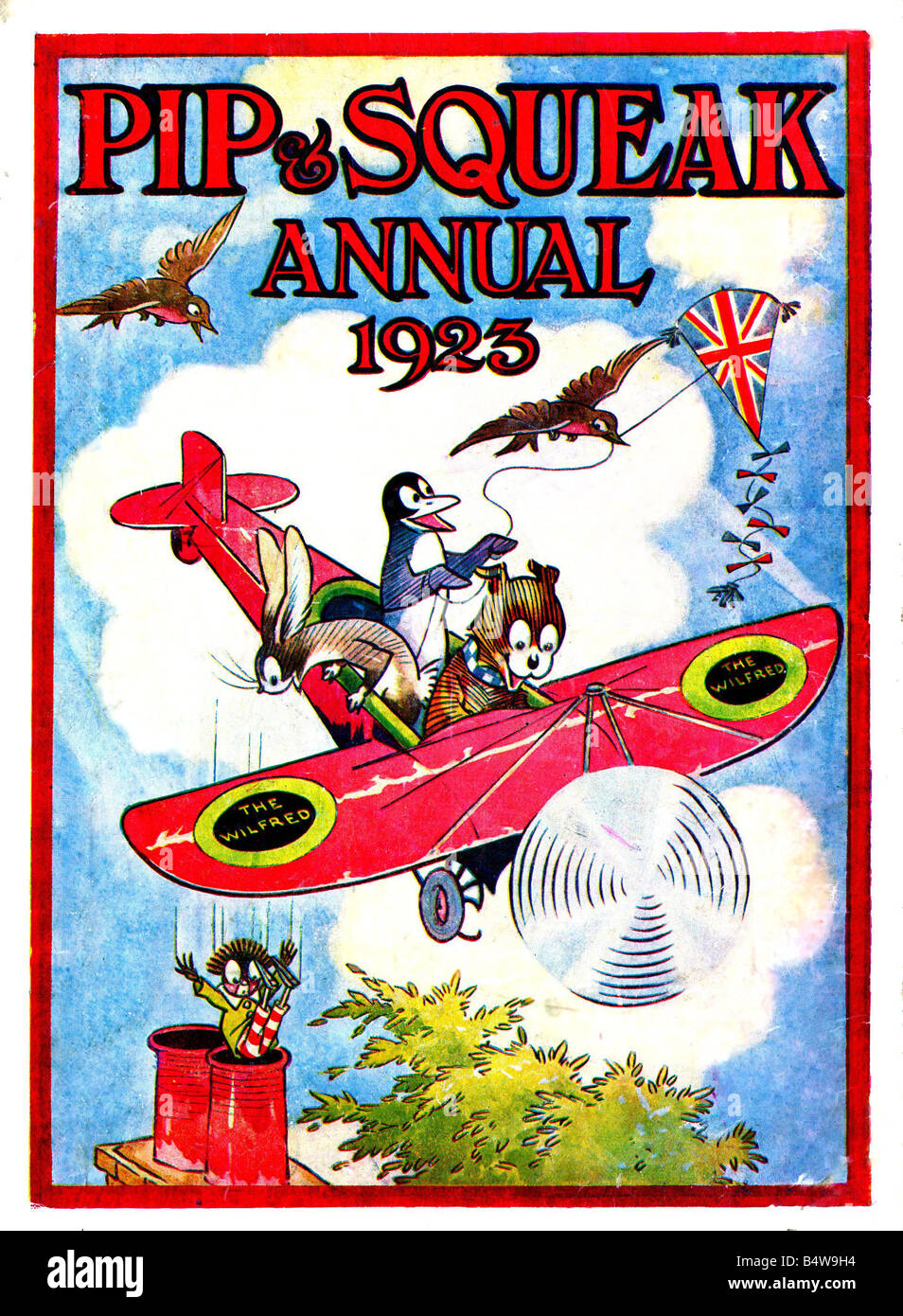 Pip Squeak et Wilfred le 12 mai 1919 le Daily Mirror a introduit ses lecteurs à les aventures de Pip et grincent dans les neuf mois suivant le chien et Pip Squeak penguin ont été rejoints par un lapin appelé Wilfred le chien le pingouin et le lapin ont à devenir ferme favoris avec le miroir leur lectorat le fan club Gugnune Wilfredian League de gagné plus de 350 000 membres dans les six mois de son lancement, le trio vedette de Panto et fait de nombreuses apparitions en public ce trio inédit, étaient également favoris ferme avec la famille Royale la Reine Mary a visité le trio dans le zoo de Bristol au début des années 20 l'agir de l Banque D'Images