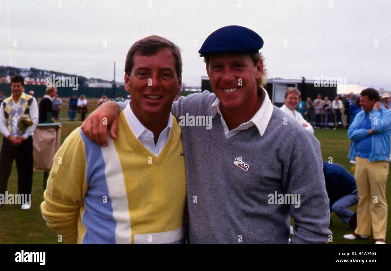 Payne Stewart avec Fuzzy Zoeller Juillet 1986 Banque D'Images