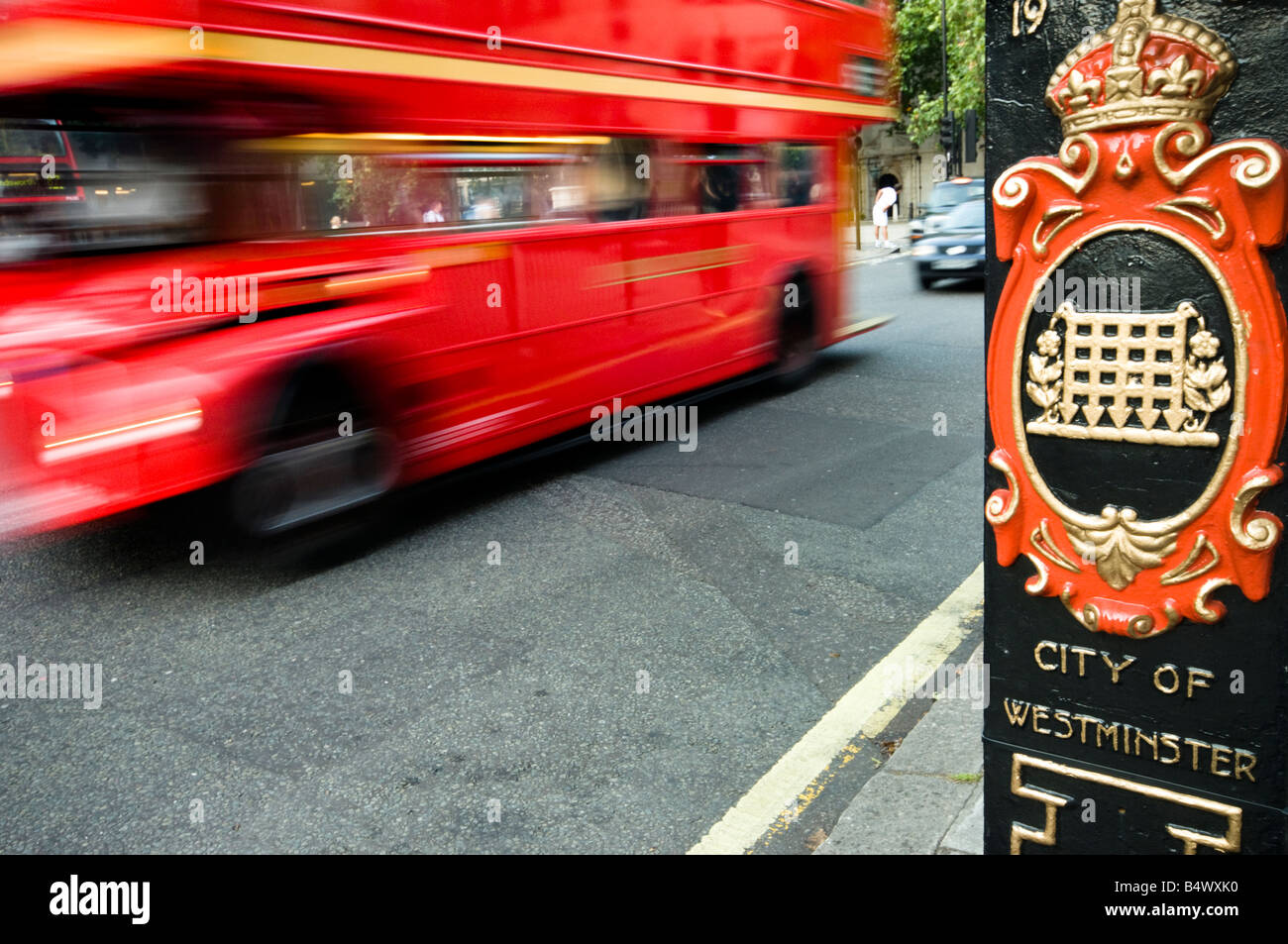 Déménagement red bus, Londres Banque D'Images