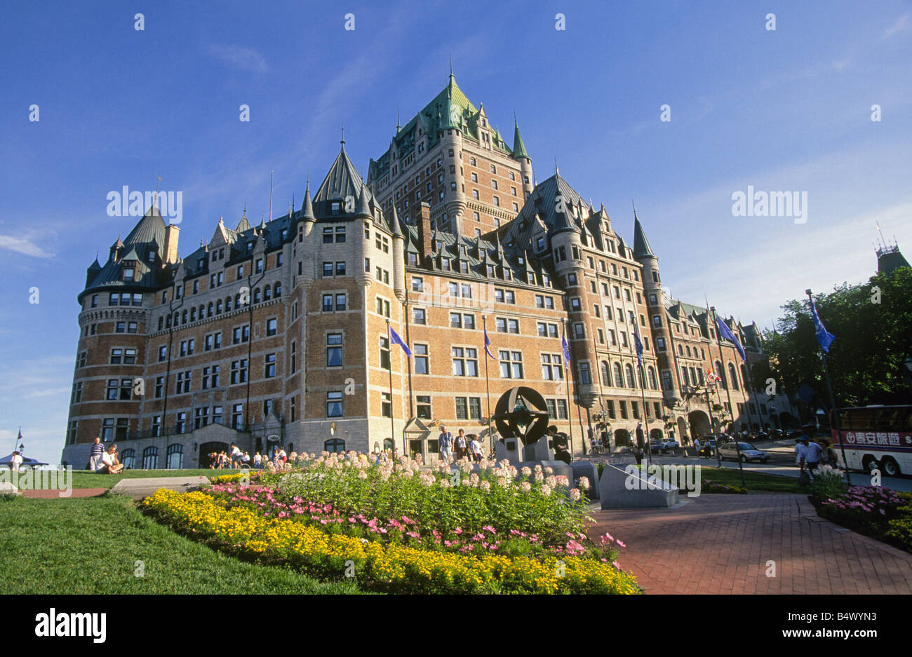 L'ancien grand hôtel de la ville de Québec, le Château Frontenac, Québec Canada. Banque D'Images