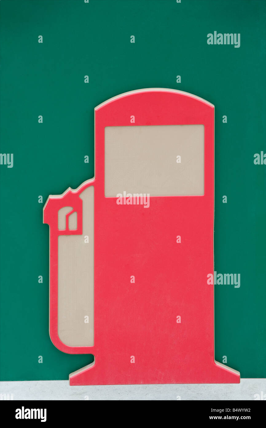 Une photographie d'une représentation graphique d'une pompe à essence. Banque D'Images