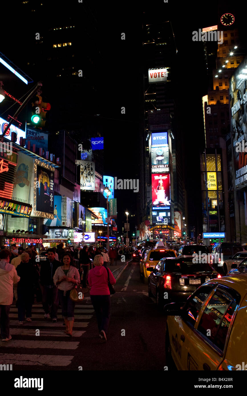 Times Square de nuit Banque D'Images