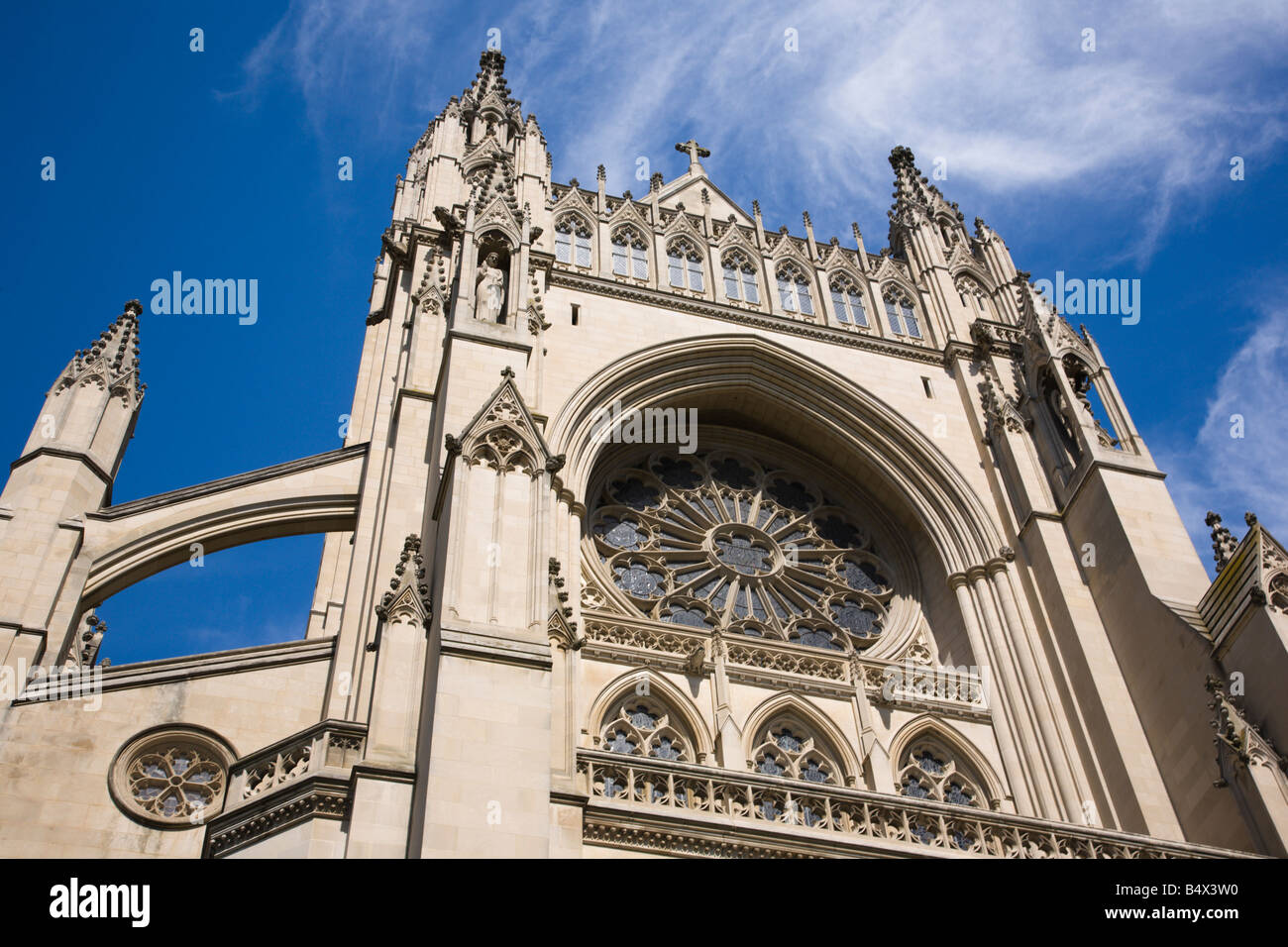 Extérieur de la cathédrale nationale de Washington à Washington DC Banque D'Images