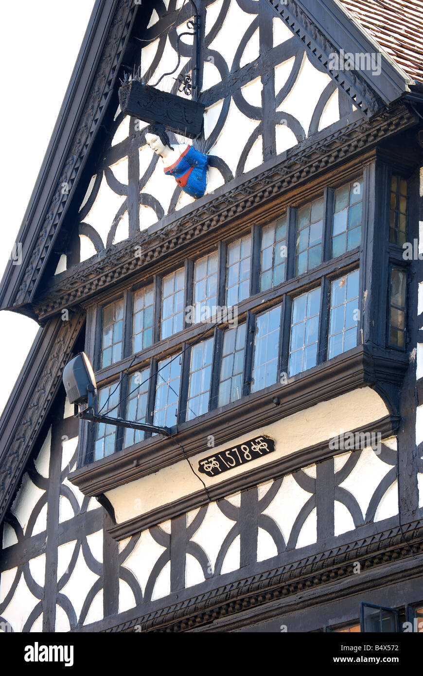 Façade du bâtiment à pans de bois Tudor (1578), Fore Street, Taunton, Somerset, Angleterre, Royaume-Uni Banque D'Images