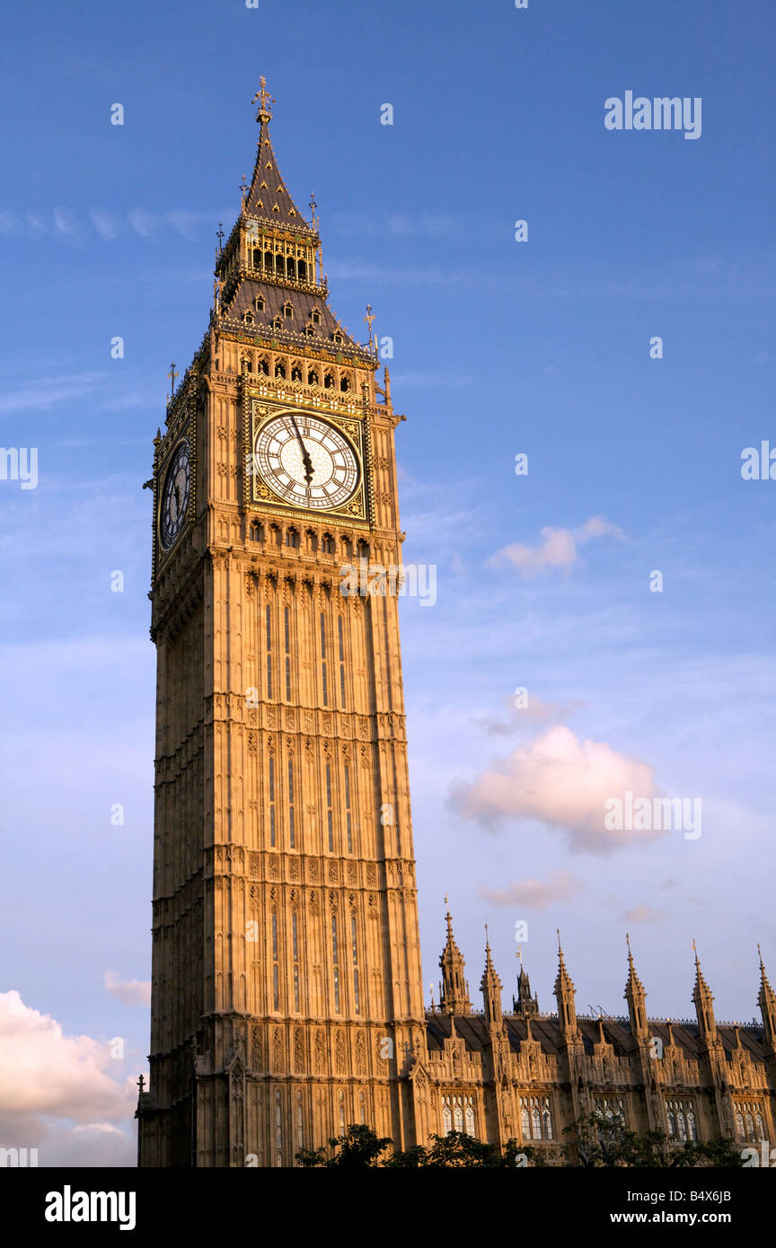 La tour de l'horloge, le Palais de Westminster Banque D'Images