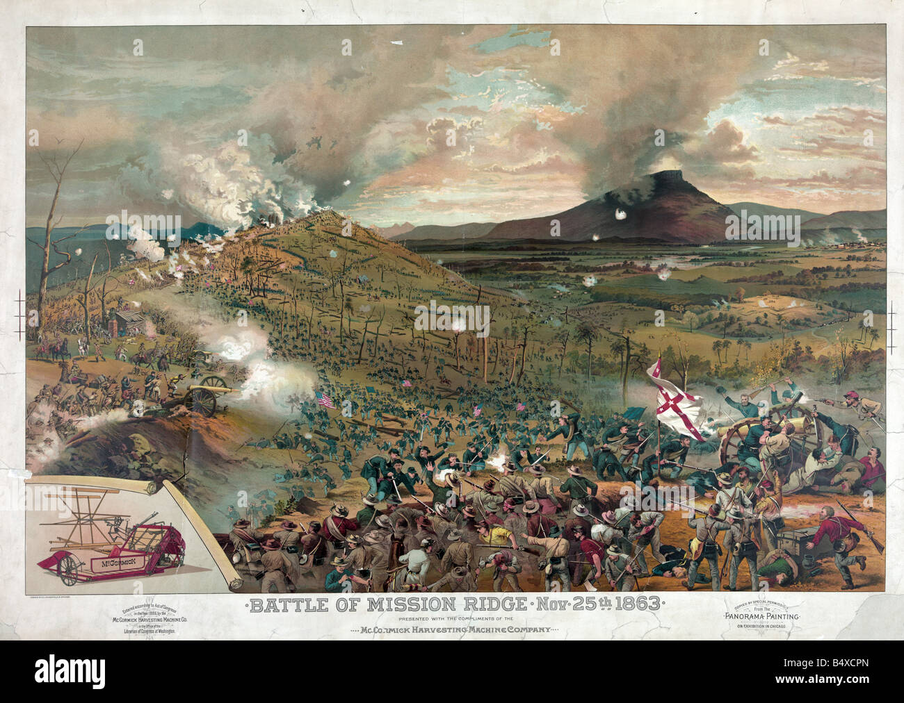 Bataille de Mission Ridge, Novembre 25th, 1863 créé, c1886 Banque D'Images