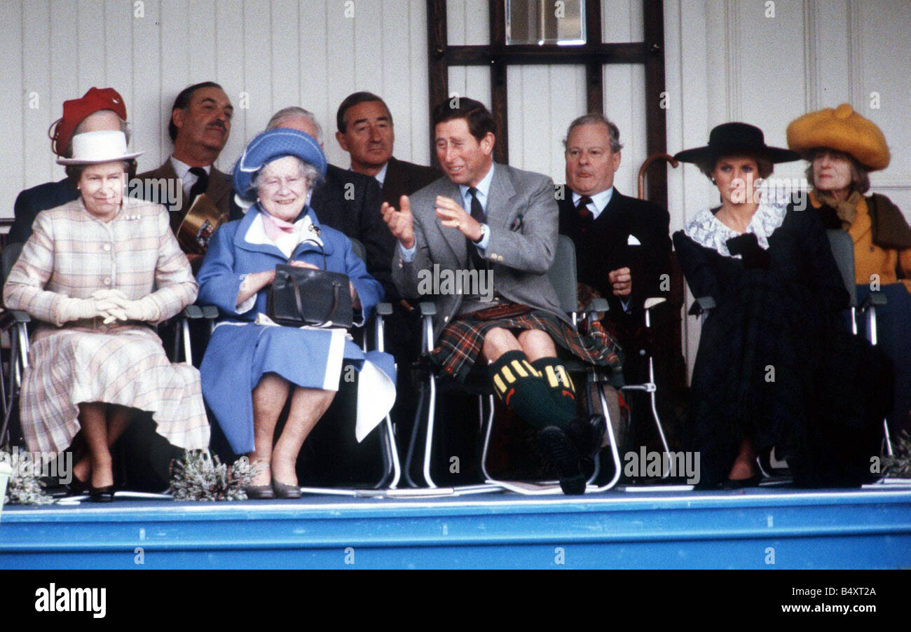 Les Royals watch Braemar Highland Games Septembre 1988 Banque D'Images
