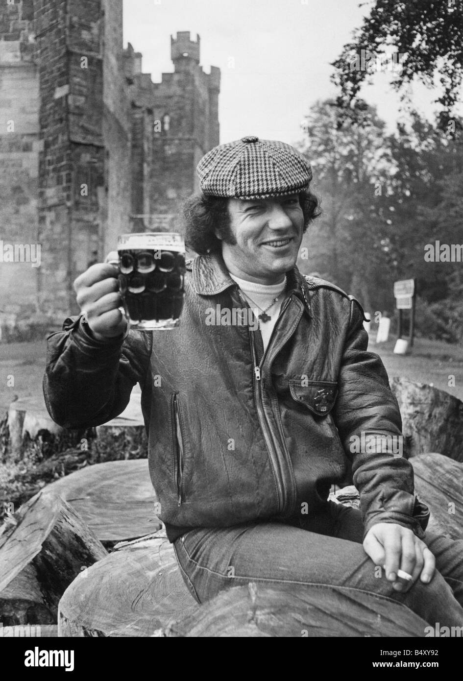 Brian Johnson, chanteur du groupe rock AC DC 07 10 82 Banque D'Images